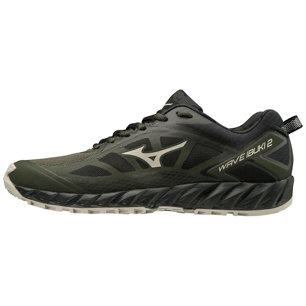 Mizuno Men's WAVE IBUKI 2 Trail Running Shoes Deep Green/Black (J1GJ197338-PLW)